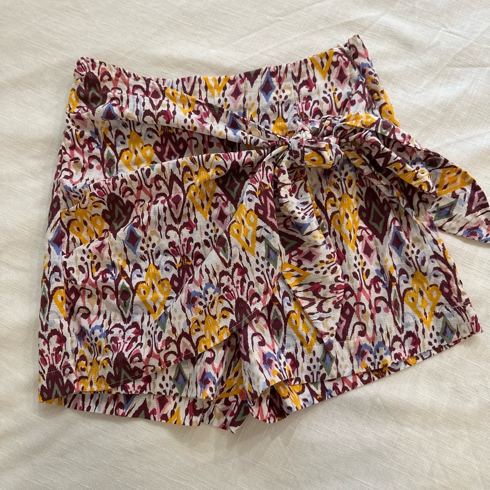 Zara Multicolor Aztec Patterned Wrap Skort - Picture 3 of 6